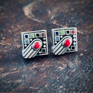 Southwestern Gemstone and Sterling Silver Post Earrings